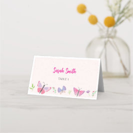 Pink Butterfly Themed Placecard プレイスカード