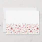 Pink Butterfly Wildflowers Baby Shower サンキューカード (裏面)