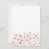 Pink Butterfly Wildflowers First Birthday 招待状 (裏面)