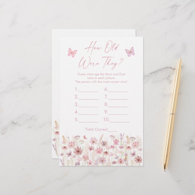 Pink Butterfly Wildflowers How Old Were They Game (正面/裏面インサイチュ)