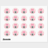 Pink Buy the Bride a Drink QR Code Bachelorette ラウンドシール (シート)