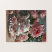 Pink Cabbage Rose Tea  ジグソーパズル (横)