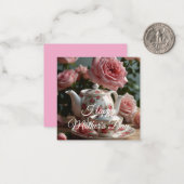 Pink Cabbage Rose Tea  ノートカード (正面/裏面インサイチュ)