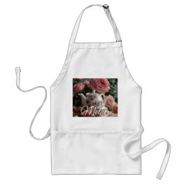 Pink Cabbage Rose Tea Apron スタンダードエプロン