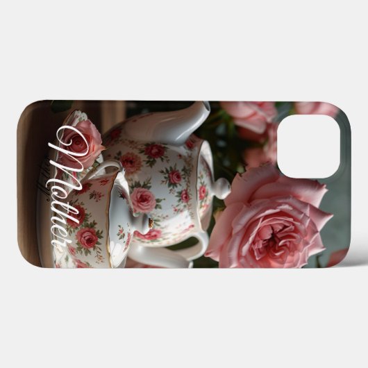 Pink Cabbage Rose Tea iPhone / iPad case Case-Mate iPhoneケース (裏面 (横))
