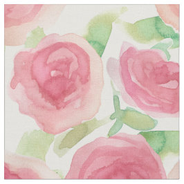 Pink Cabbage Roses English Country Floral ファブリック