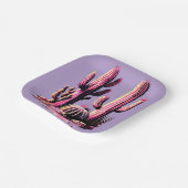 Pink Cacti Batch-Light Purple Background ペーパープレート (傾斜あり)
