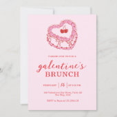 Pink Cake Galentine’s Day Brunch 招待状 (正面)