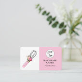 Pink Cake Pastry Chef Bakery Business Card 名刺 (スタンド正面)