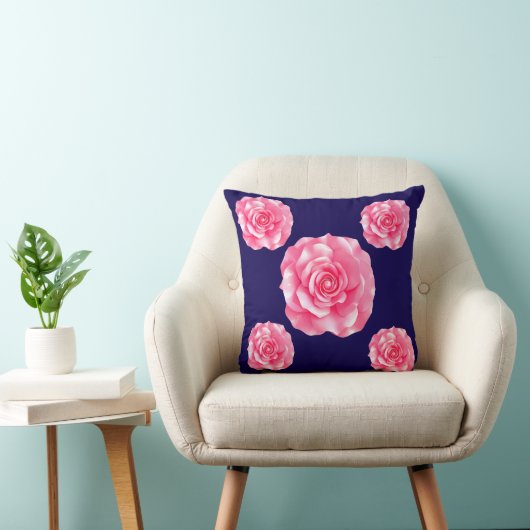 Pink Camellia Bloom クッション (椅子)