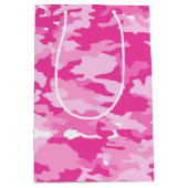 Pink Camo Pattern – Breast Cancer Awareness ミディアムペーパーバッグ (正面)