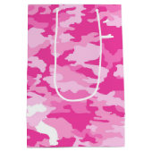 Pink Camo Pattern – Breast Cancer Awareness ミディアムペーパーバッグ (裏面)