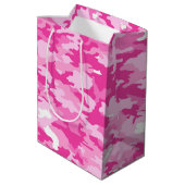 Pink Camo Pattern – Breast Cancer Awareness ミディアムペーパーバッグ (裏面アングル)