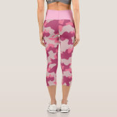 Pink Camo Pattern High Waisted Capris カプリレギンス (裏面)