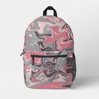 Pink Camo Swirl Art  プリントバックパック