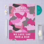 Pink Camouflage Custom Merry Christmas 薄葉紙 (クラフト)