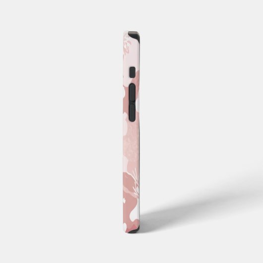 Pink Camouflage Pattern iPhoneケース (左側面)