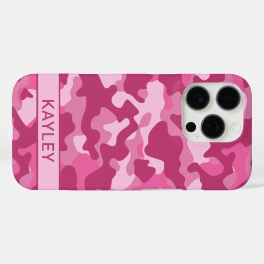 Pink Camouflage Personalized Case-Mate iPhoneケース (裏面 (横))