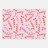 Pink Candy Cane Wrapping Paper ラッピングペーパーシート (正面2)