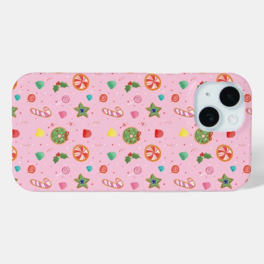 Pink Candy Christmas Phone Case Case-Mate iPhoneケース (裏面 (横))