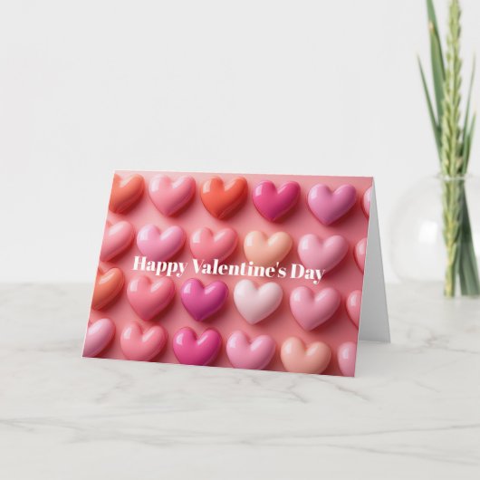 Pink Candy Hearts Valentine`s Day Card  カード (正面)