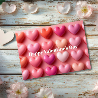 Pink Candy Hearts Valentine`s Day Card  カード