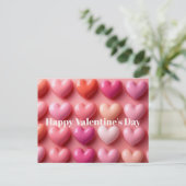 Pink Candy Hearts Valentine`s Day Card  ポストカード (スタンド正面)