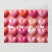 Pink Candy Hearts Valentine`s Day Card  ポストカード (正面)
