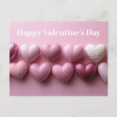 Pink Candy Hearts Valentine`s Day Card  ポストカード (正面)