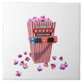 Pink Candy Popcorn and 3D Movie glasses タイル (正面)
