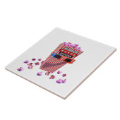 Pink Candy Popcorn and 3D Movie glasses タイル (側面)