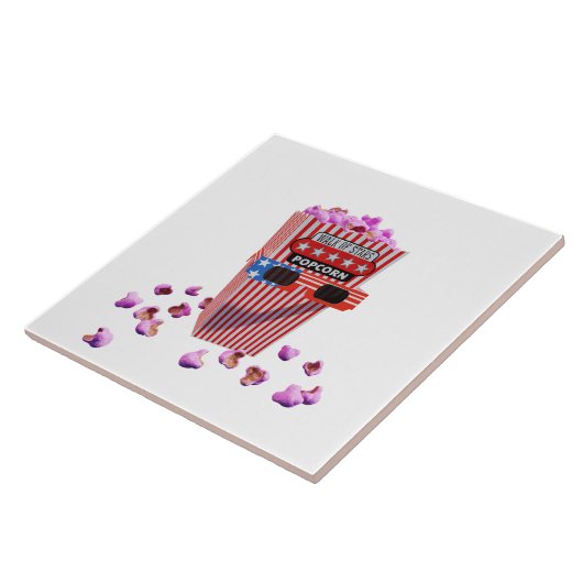 Pink Candy Popcorn and 3D Movie glasses タイル (側面)