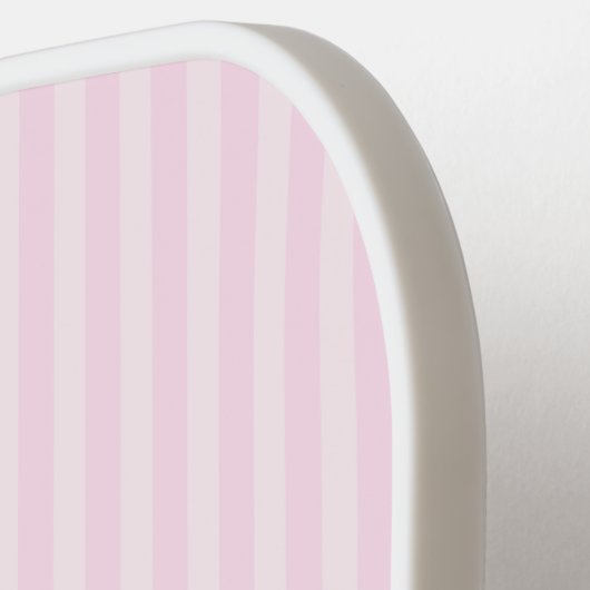 Pink Candy Stripe Design Tiny Initials Monogram ピックルボールラケット (左詳細)
