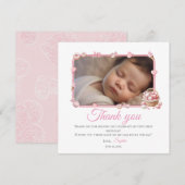 Pink Candyland 1st Birthday Thank You Card サンキューカード (正面/裏面)