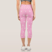 Pink Capri Leggings with Blooming Flower Pattern カプリレギンス (裏面)