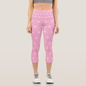 Pink Capri Leggings with Blooming Flower Pattern カプリレギンス (正面)