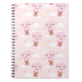 Pink Capybara Teddy Balloon Notebook ノートブック