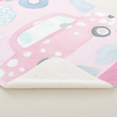 Pink car AI art  シェルパブランケット (3/4)