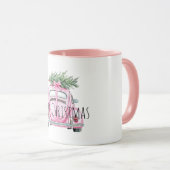 Pink Car Christmas Tree マグカップ (正面右)