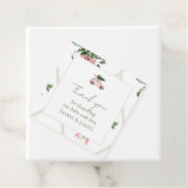 Pink Car Christmas Tree Square Gift Tag フェイバータグ (インサイチュ)