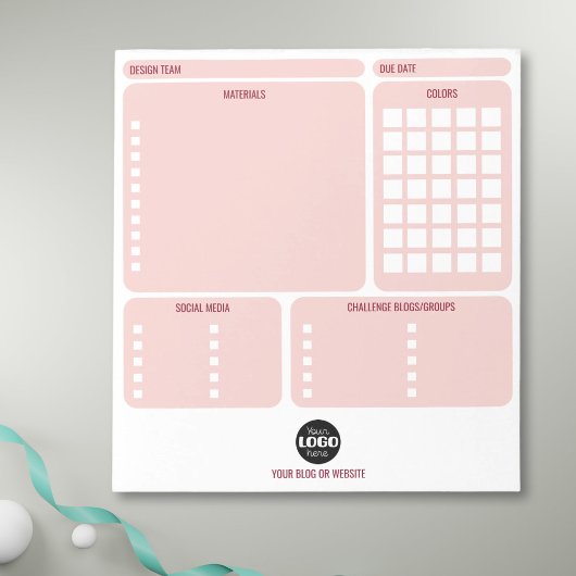 Pink Card Making Design Team Logo Organizer ノートパッド