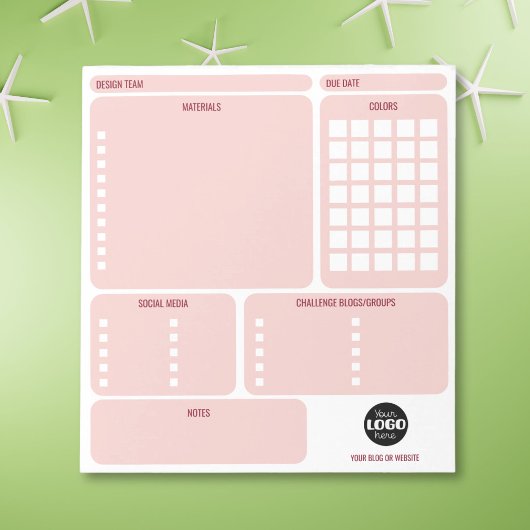 Pink Card Making Design Team Logo Planner ノートパッド