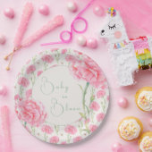 Pink Carnation Baby in Bloom Baby Shower  ペーパープレート (パーティー)