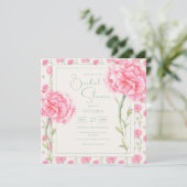 Pink Carnation Floral Bridal Shower Invitation (スタンド正面)