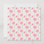 Pink Carnation Floral Bridal Shower Invitation (裏面)