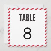 Pink Carnival Stripe Table Number Card 招待状 (裏面)
