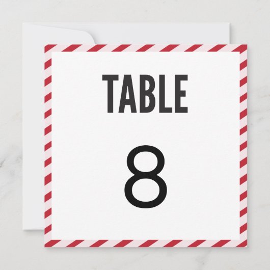 Pink Carnival Stripe Table Number Card 招待状 (裏面)