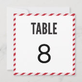 Pink Carnival Stripe Table Number Card 招待状 (正面)