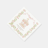 Pink Carousel Floral Baby Shower Paper Napkins スタンダードカクテルナプキン (角)