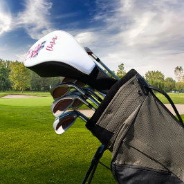 Pink cart monogramスクリプト ゴルフヘッドカバー